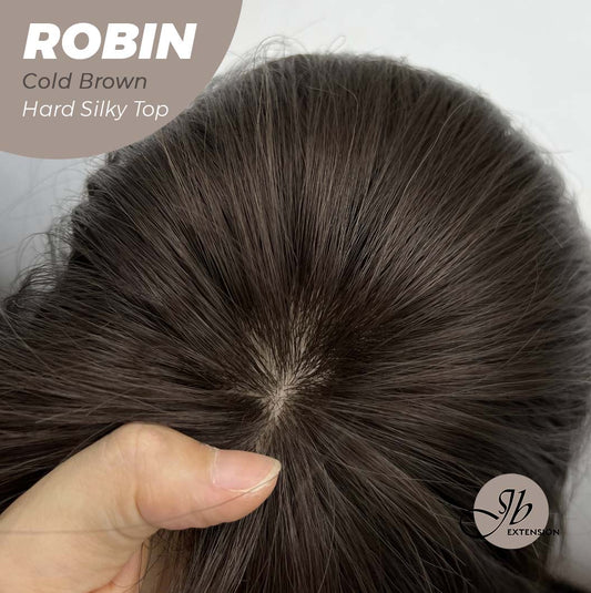 JBEXTENSION 22 Inches Scalpiana Cold Brown Wolf Cut 3.5X4 Hard Silky Top Natural Scalp Effect Wig ROBIN COLD BROWN Alexwigs