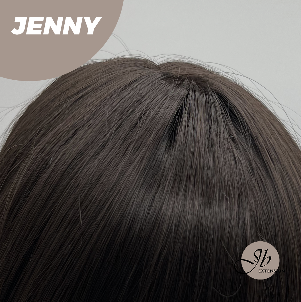 JBEXTENSION 25 Inches Midnight Brown( Black/Brown) Curly Wig with Bangs JENNY Alexwigs