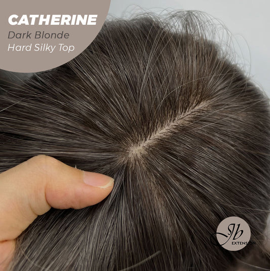 JBEXTENSION 25 Inches Scalpiana Dark Blonde 3.5X4 Hard Silky Top Natural Scalp Effect Wig With Bangs CATHERINE DARK BLONDE Alexwigs