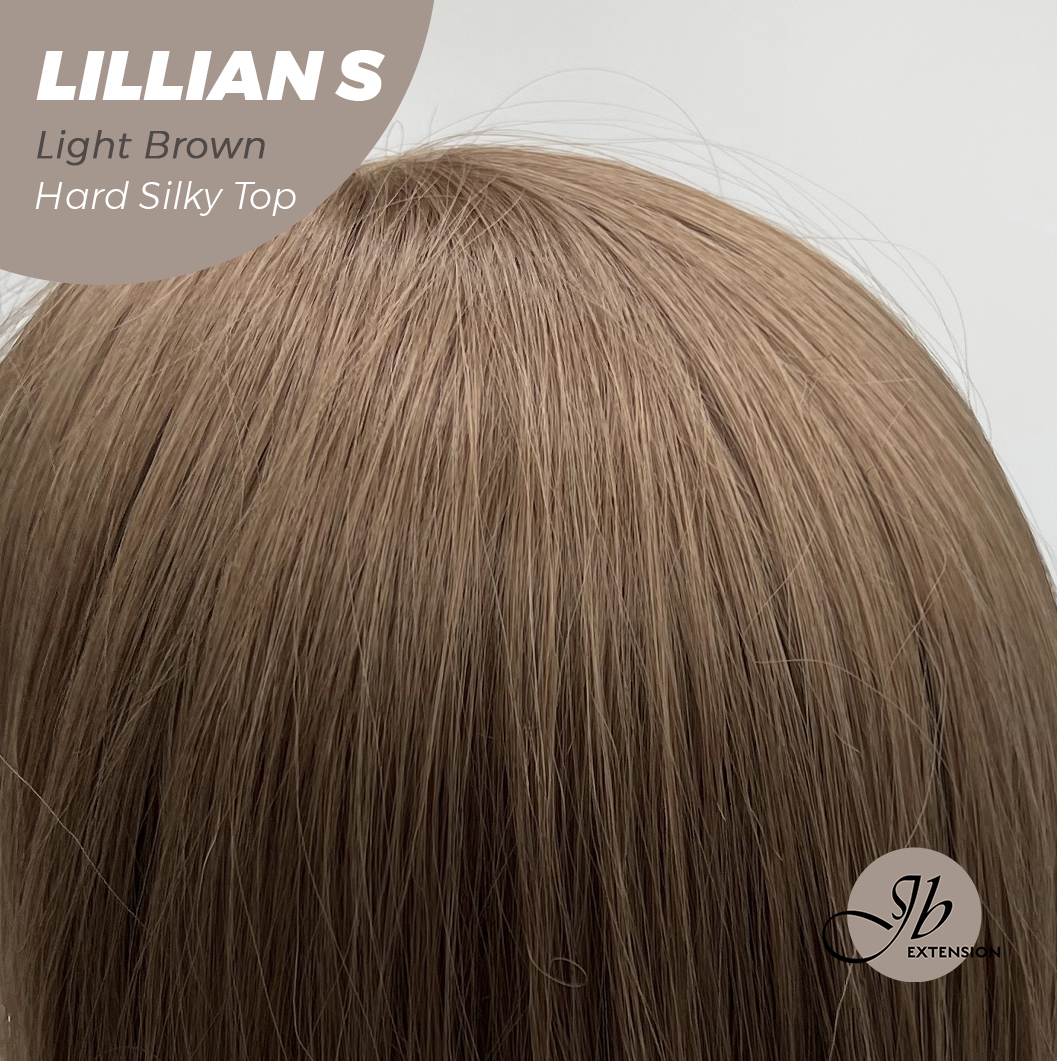 JBEXTENSION 22 Inches Scalpiana Light Brown Curly 3.5X4 Hard Silky Top Natural Scalp Effect Wig LILLIAN S LIGHT BROWN Alexwigs