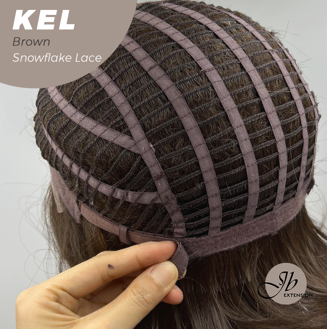 JBEXTENSION 22 Inches Brown Pre-Cut Snowflake Lace Frontlace Glueless Wig KEL BROWN【PERMATEASE】【BENDY EAR TABS】- M/L Alexwigs