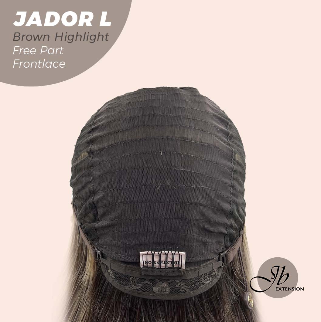 JBEXTENSION 24 Inches Brown Highlight Curly Lace Front Wig.Pre Plucked 13*4 HD Transparent Lace Frontal Handmade Futura Fiber Swiss Lace Synthetic Fiber Pre-Cut Lace Glueless Wig JADOR L BROWN HIGHLIGHT Alexwigs