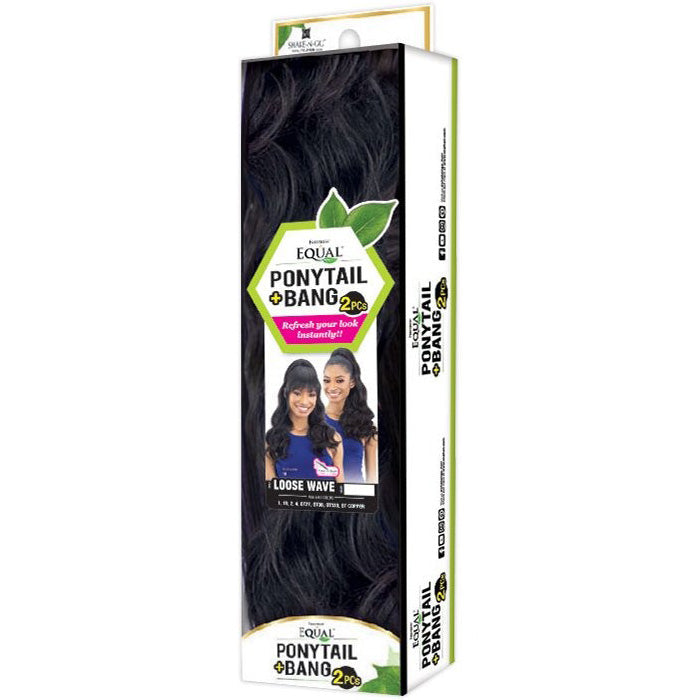 Equal by Shake N Go Ponytail + Bang 2PCS - LOOSE WAVE Alexwigs