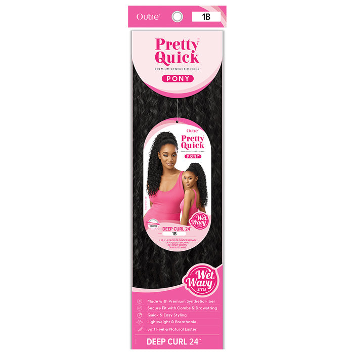 Outre Pretty Quick Wet & Wavy Drawstring Ponytail - DEEP CURL 24" Alexwigs