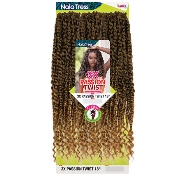 Janet Collection Nala Tress Looped Crochet Braid - 3X PASSION TWIST 18" Alexwigs