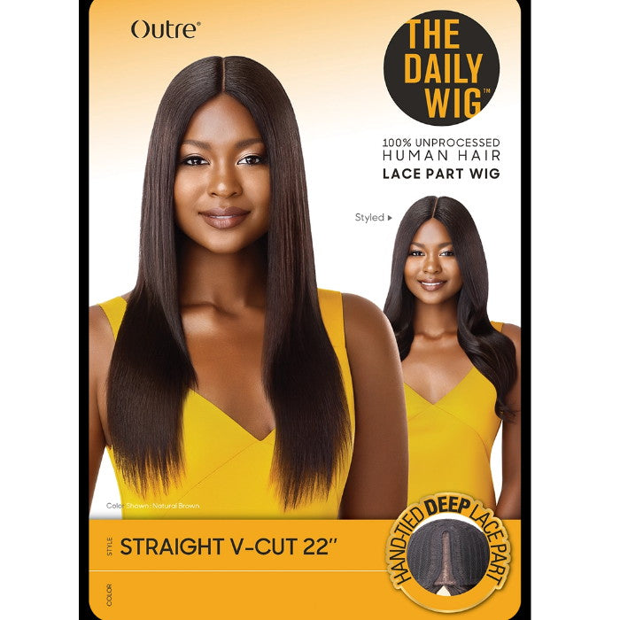Outre The Daily Wig 100% Unprocessed Human Hair Lace Part Wig - STRAIGHT V-CUT 22" Alexwigs