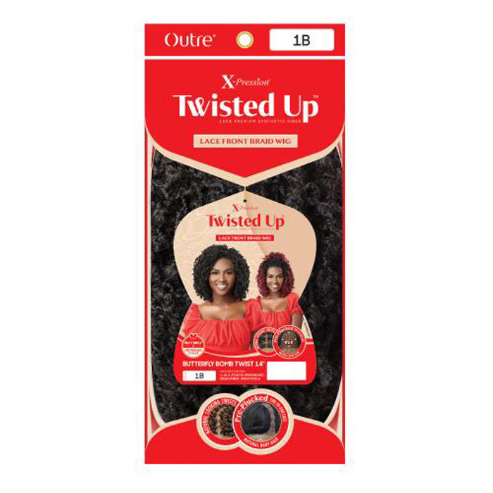 Outre X-Pression Synthetic Twisted Up Lace Front Braid Wig - BUTTERFLY BOMB TWIST 14 Alexwigs