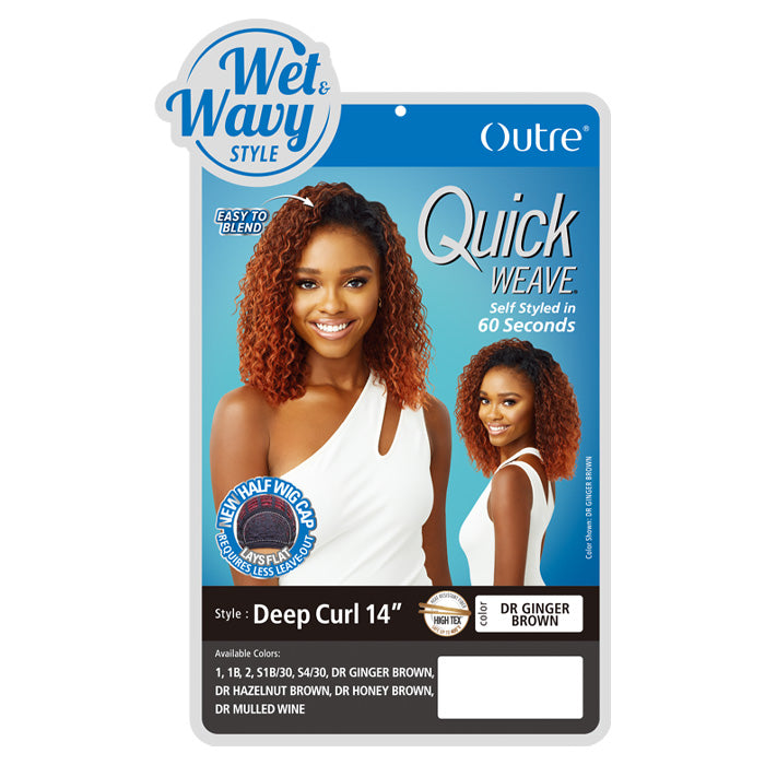 Outre Quick Weave Wet & Wavy Style Half Wig - DEEP CURL 14" Alexwigs