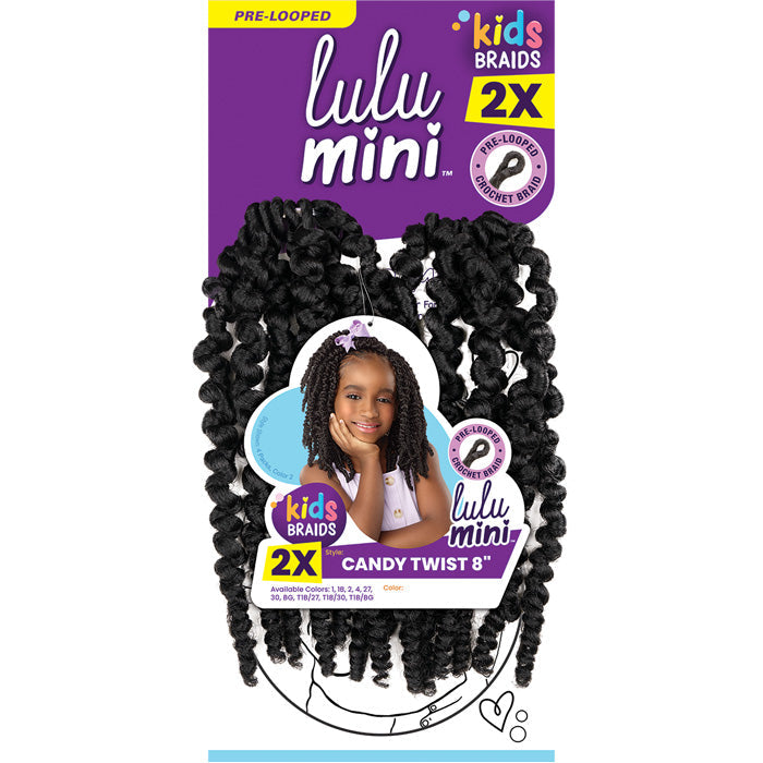 Sensationnel Lulu Mini Kids Pre-Looped Crochet Braid - CANDY TWIST 8" 2X Alexwigs