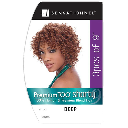 Sensationnel Premium Too Human Hair Blend Shorty Weaving 3 Pcs of 9 Inch - DEEP WVG 9 Alexwigs