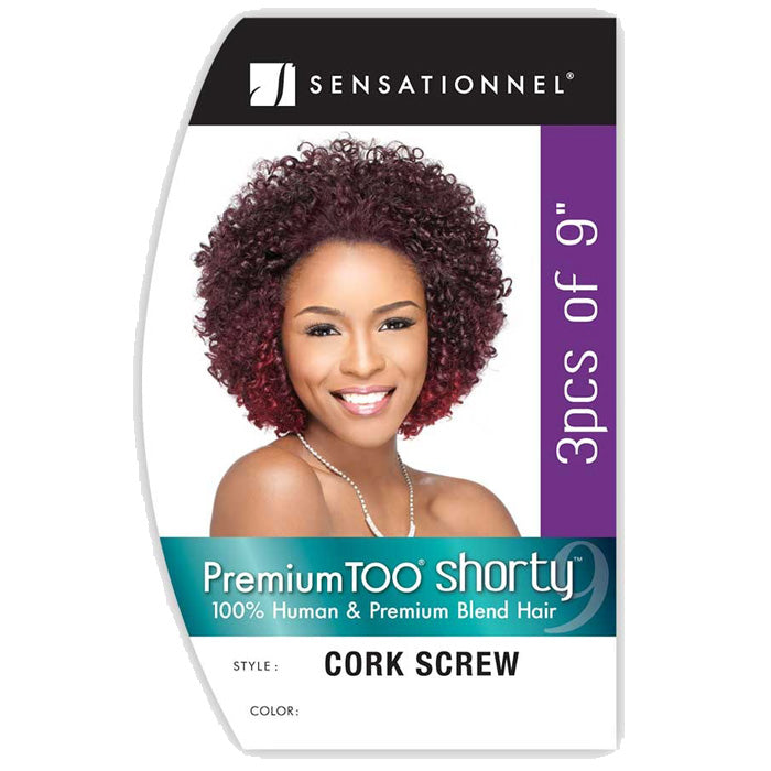 Sensationnel Premium Too Shorty Human Hair Blend Weave - CORK SCREW (3 Pcs of 9") Alexwigs