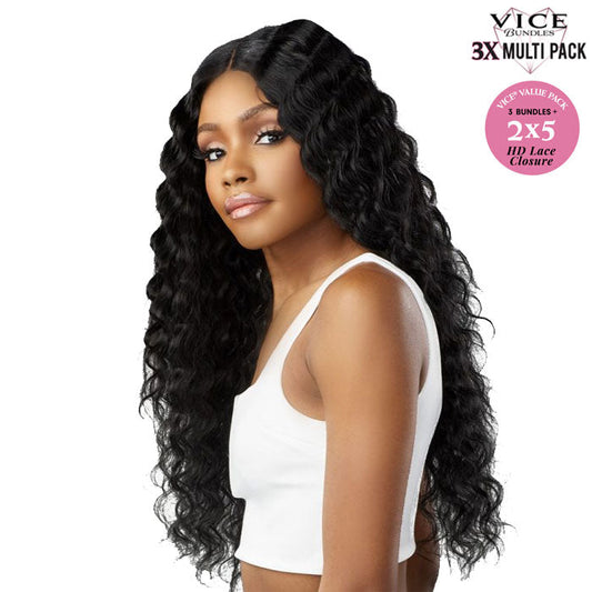 Sensationnel Vice Bundles 3x Multi Pack Weave + HD Lace Closure - CRIMP Alexwigs