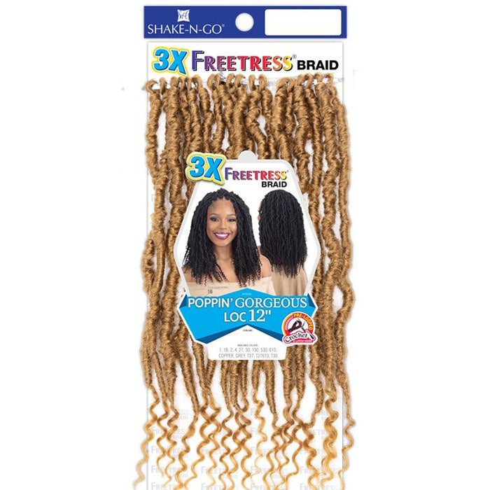 Freeetress Pre-Looped Crochet Braids - 3X POPPIN GORGEOUS LOC 12" Alexwigs