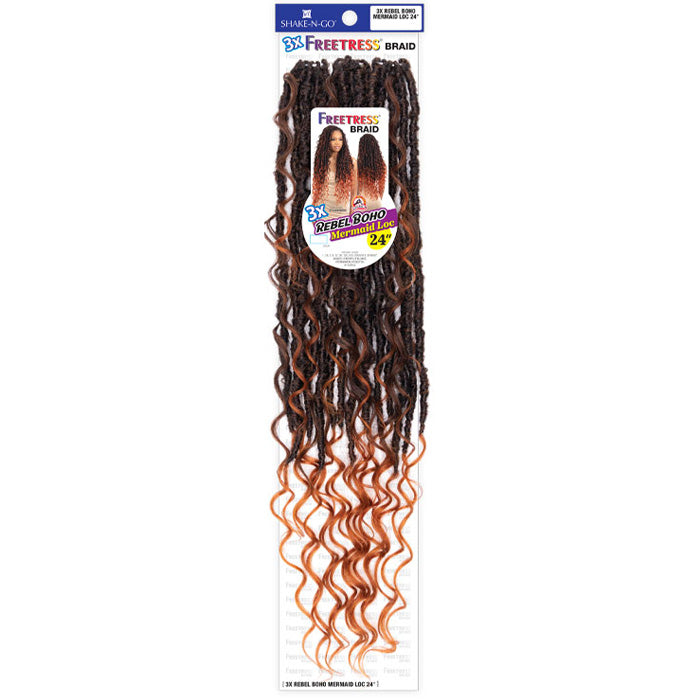 Freetress Braid Pre-Looped Crochet Braid - 3X REBEL BOHO MERMAID LOC 24 Alexwigs