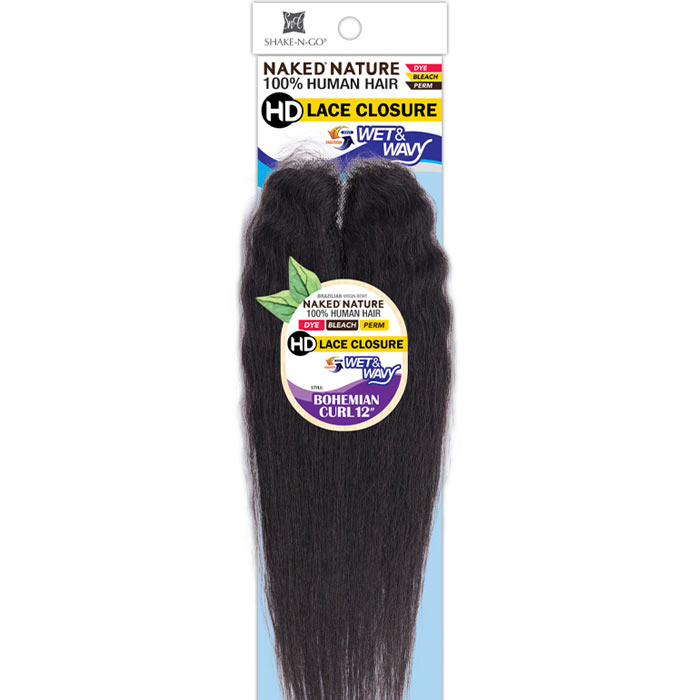 Shake N Go Naked 100% Human Hair HD Lace Wet & Wavy Closure - BOHEMIAN CURL 14"/16" Alexwigs