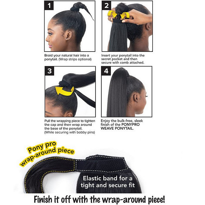 Shake N GO Organique Pony Pro Secret Pocket Ponytail - SLEEK STRAIGHT Alexwigs