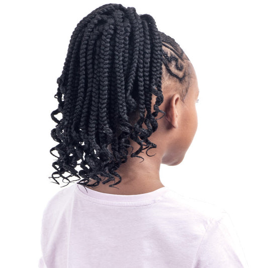 Shake N Go For Kids Drawstring Ponytail - BOX BRAID WITH CURLS Alexwigs