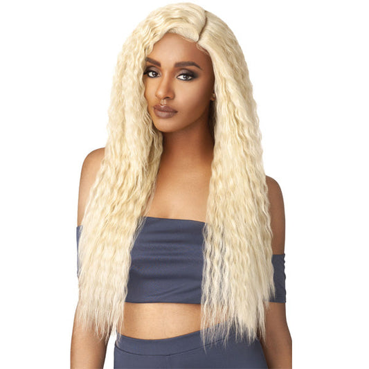 Outre Purple Pack Brazilian Boutique Human Hair Blend 5x5 W Part Closure - SUPER WAVE 18/20/22 Inch (3 Bundles) Alexwigs