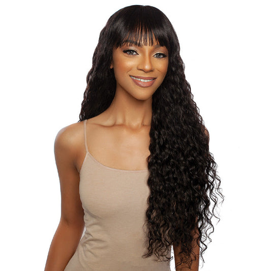 Mane Concept Trill 100% Unprocessed Human Hair 11A Full Wig - TRM114 DEEP CURL FULL BANG 32" Alexwigs