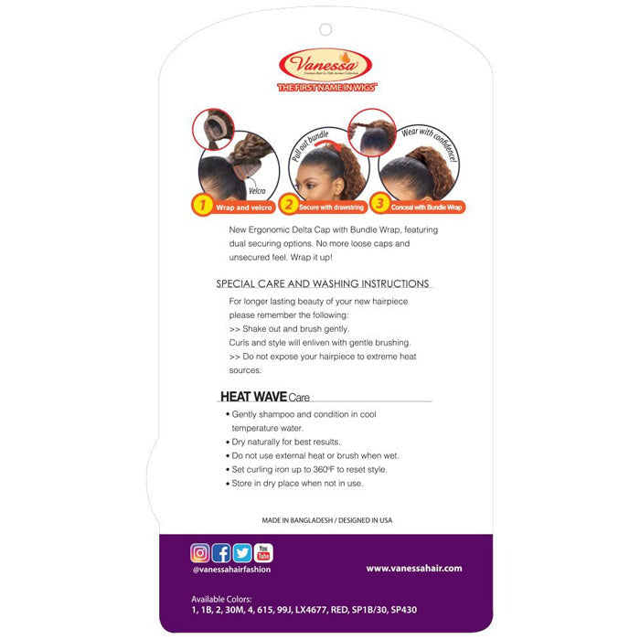 Vanessa Delta Cap Drawstring With Bundle Wrap Ponytail - DTB CHALY Alexwigs