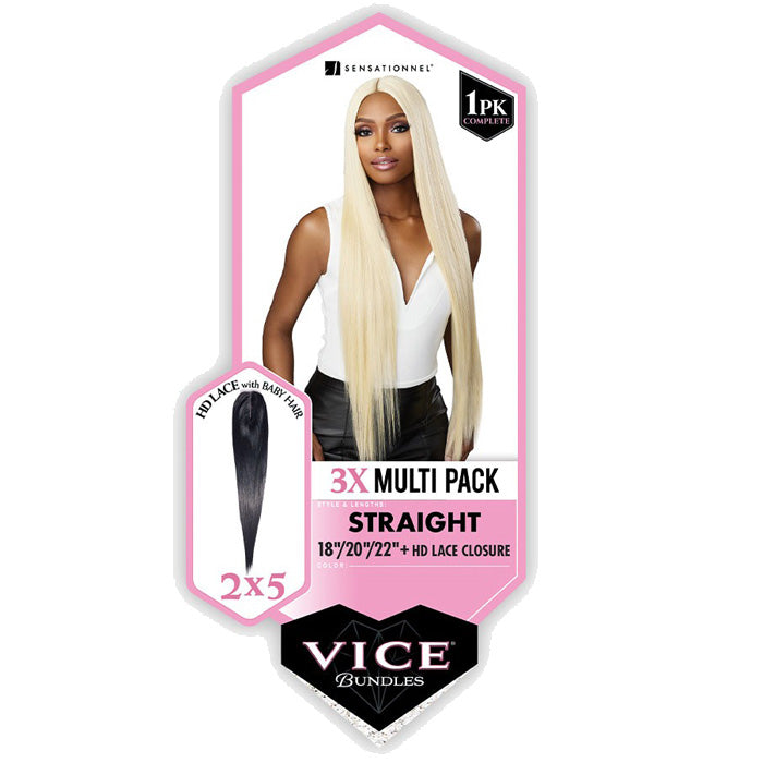 Sensationnel Vice Bundles 3x Multi Pack Weave - STRAIGHT Alexwigs
