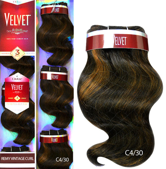 Outre Velvet 100% Remi Human Hair Weave - VINTAGE WAVE 3 PCS (Short Series) Alexwigs