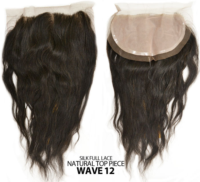 Sensationnel Bare & Natural 100% Brazilian Virgin Remi SILK FULL LACE NATURAL TOP 3 WAY PARTING PIECE STRAIGHT / BODY / WAVY 12" (4 x 4) Alexwigs