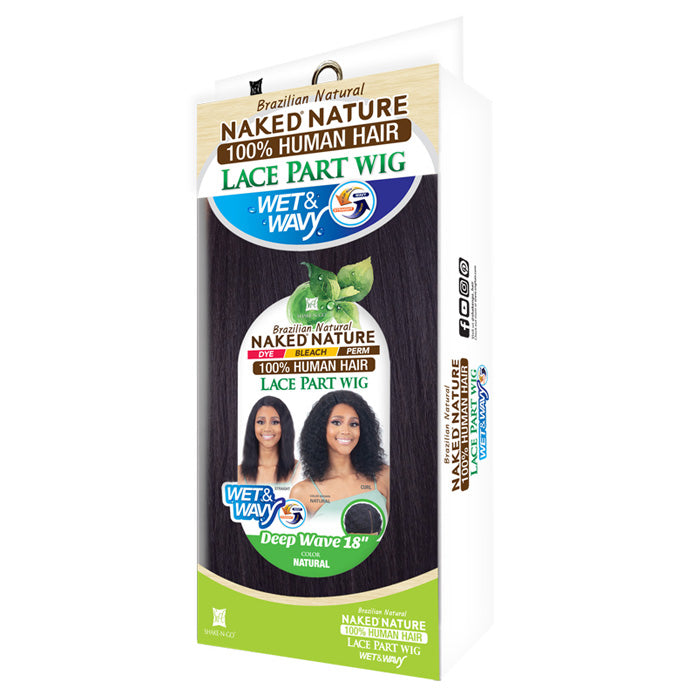 Shake N Go Naked Nature 100% Human Hair Wet & Wavy Lace Part Wig - DEEP WAVE 18 Alexwigs