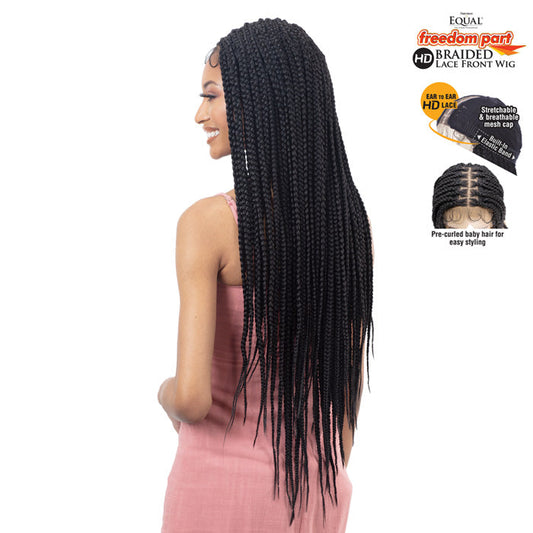 Freetress Equal Braided Freedom Part HD Lace Front Wig - KNOTLESS BOX BRAID Alexwigs