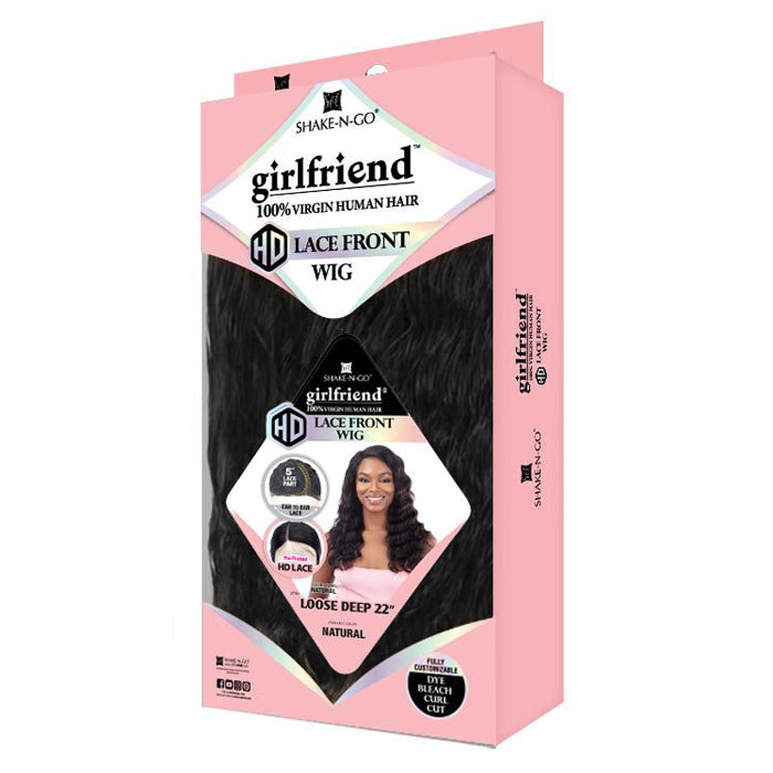 Shake N Go Girlfriend 100% Virgin Human Hair HD Lace Front Wig - LOOSE DEEP 22 Alexwigs