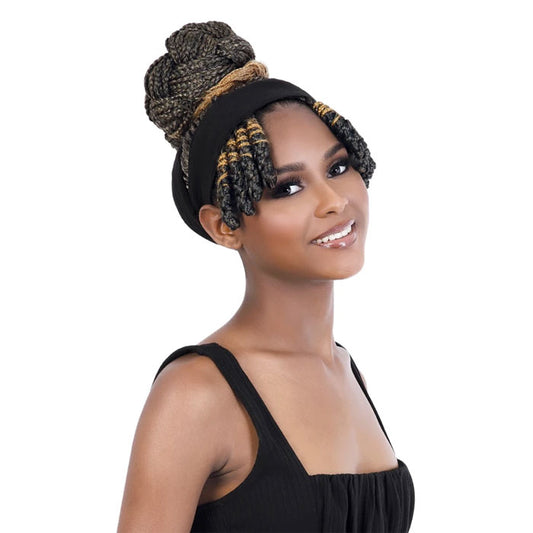 Seduction Quick Wrap with Headband Wig - BOX BRAID with BANG 30" - WRAP.BNG30 Alexwigs