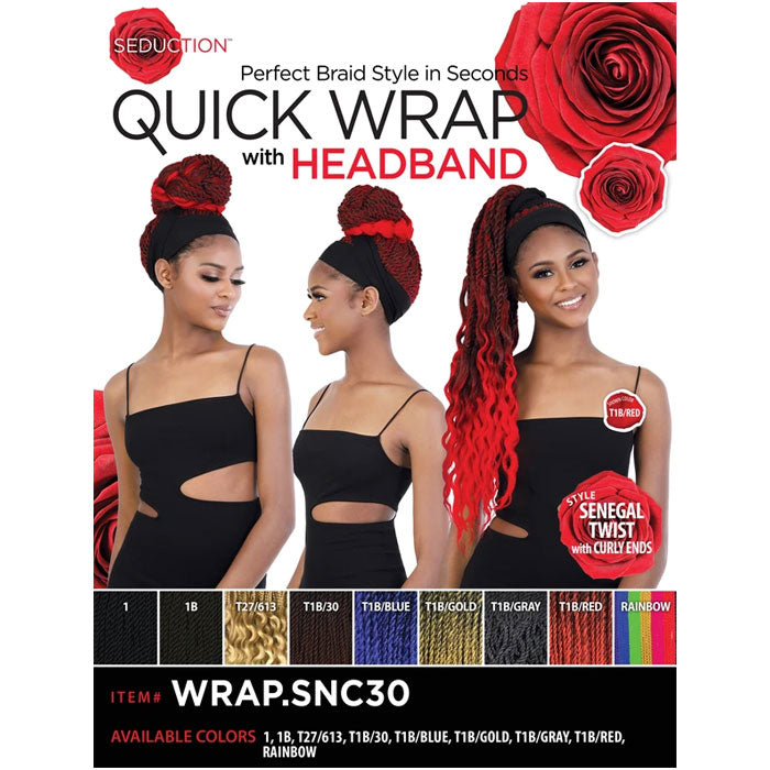 Seduction Quick Wrap with Headband Wig - WRAP.SNC 30" SENEGAL TWIST Alexwigs