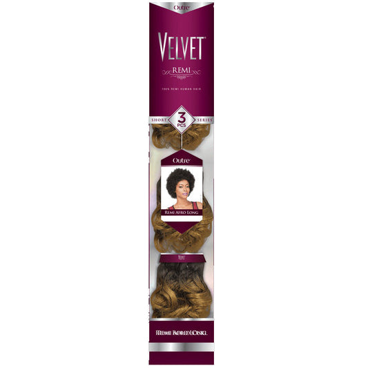 Outre Velvet 100% Remi Human Hair REMI AFRO LONG Weave 3 Pcs (Short Series) Alexwigs