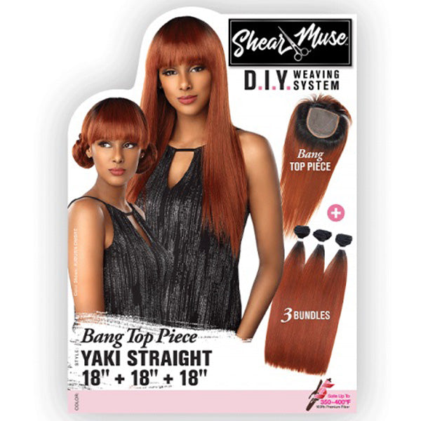 Sensationnel Synthetic Shear Muse Weave Bundle - BANG TOP PIECE YAKI STRAIGHT (1 Pack Complete) Alexwigs