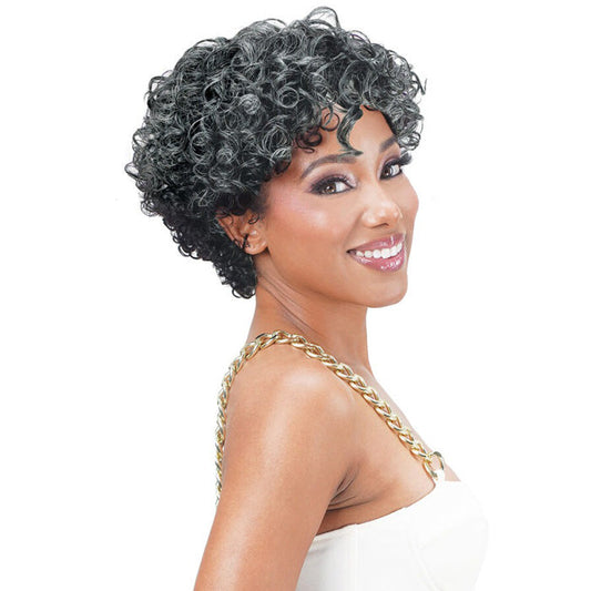 Zury Sis Ms. Wisdom Salt & Pepper 100% Human Hair Full Wig - HR-ISABEL Alexwigs