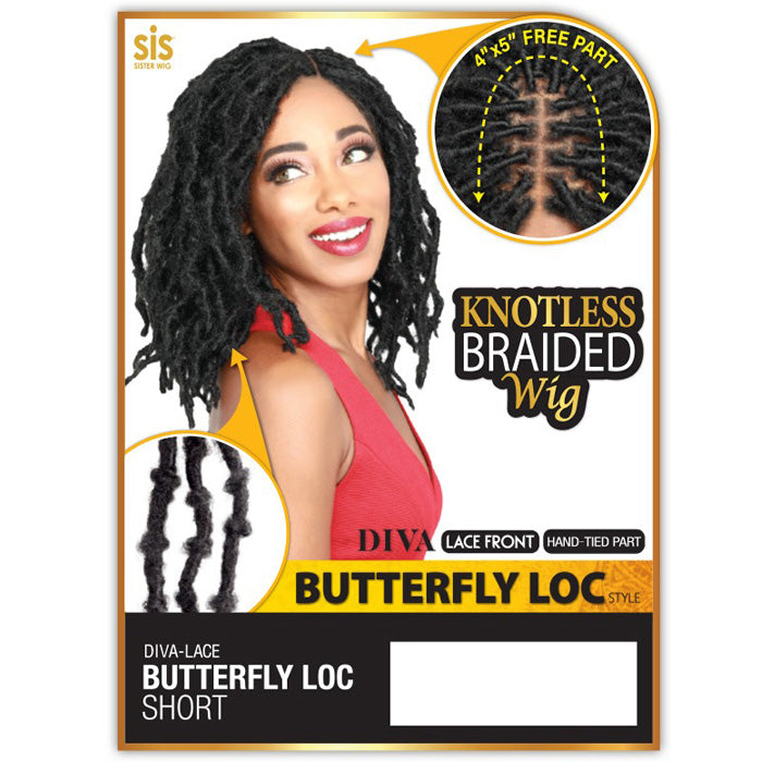 Zury Sis Knotless Braided 4x5 Free Part Lace Front Wig - DIVA LACE BUTTERFLY LOC SHORT Alexwigs
