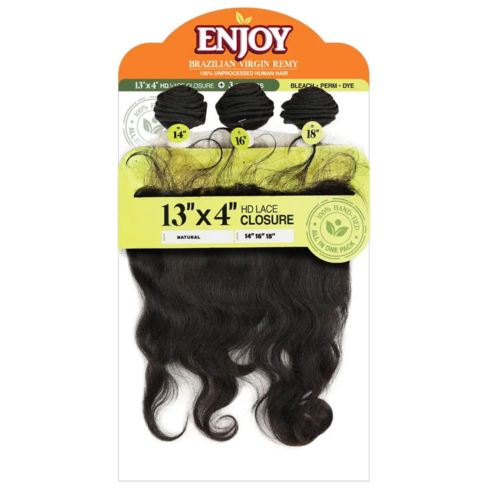 Zury Sis ENJOY 100% Human Hair Weave 10"-20" + 13x4 HD Lace Closure - S-BODY