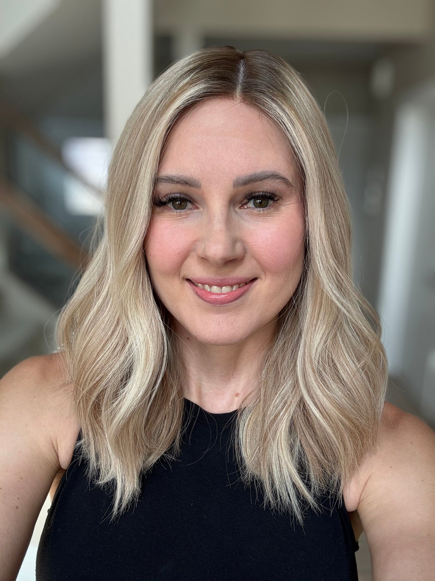 18" Katie LOB Comfort Cap Silk Top Wig (M) Alexwigs