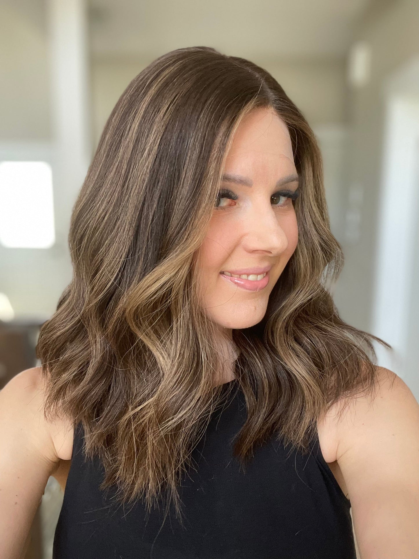 18" Mia Lob Comfort Cap Silk Top Wig (S) Alexwigs