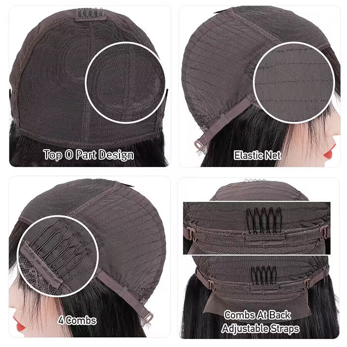 #27 Honey Blonde Human Hair Wigs with Bangs 13x4 HD Lace Wig/Full Machine Made Wig With Bangs Alexwigs