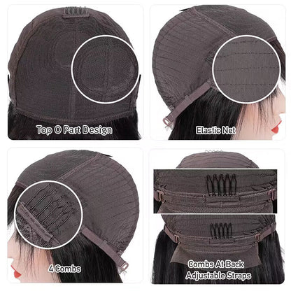 #27 Honey Blonde Human Hair Wigs with Bangs 13x4 HD Lace Wig/Full Machine Made Wig With Bangs Alexwigs