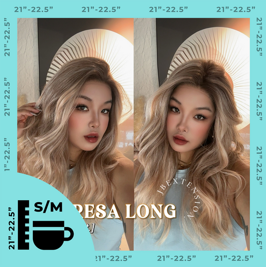 JBEXTENSION 22 Inches Long Apricot Pre-Cut Snowflake Lace Frontlace Glueless Wig TERESA LONG APRICOT【PERMATEASE】【BENDY EAR TABS】 Alexwigs