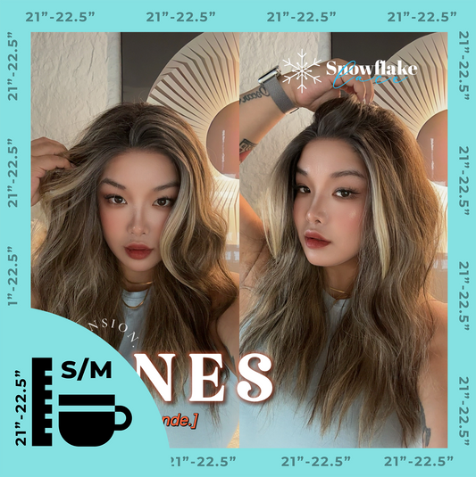 JBEXTENSION 22 Inches Mix Blonde Pre-Cut Snowflake Lace Frontlace Glueless Wig INéS SNOWFLAKE【PERMATEASE】【BENDY EAR TABS】- S/M Alexwigs