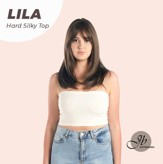 JBEXTENSION 20 Inches Scalpiana Cold Brown Wolf Cut 3.5X4 Hard Silky Top Natural Scalp Effect Wig With Bangs LILA Alexwigs