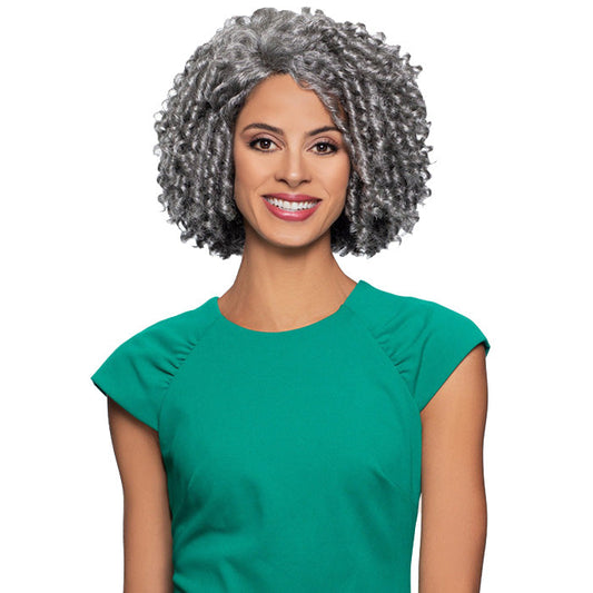 Foxy Silver Salt N Pepper J-Part Lace Front Wig - MADDIE Alexwigs