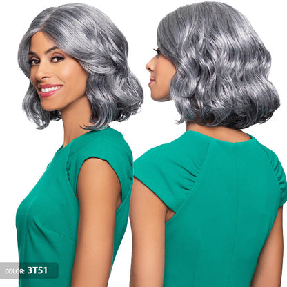Foxy Silver Salt N Pepper T-Part Lace Front Wig - LYNNE Alexwigs