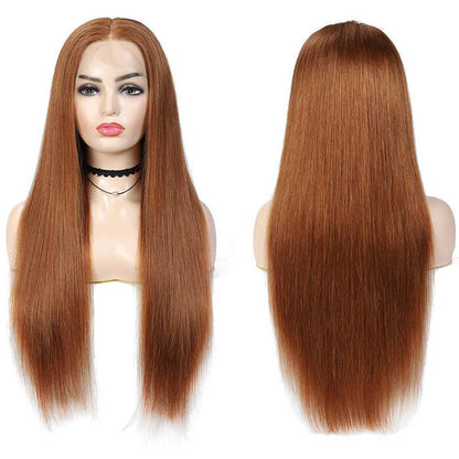 #30 Light Auburn Brown Wigs Straight & Body Wave Colored Human Hair Wigs 13*4 HD Lace Wigs Alexwigs