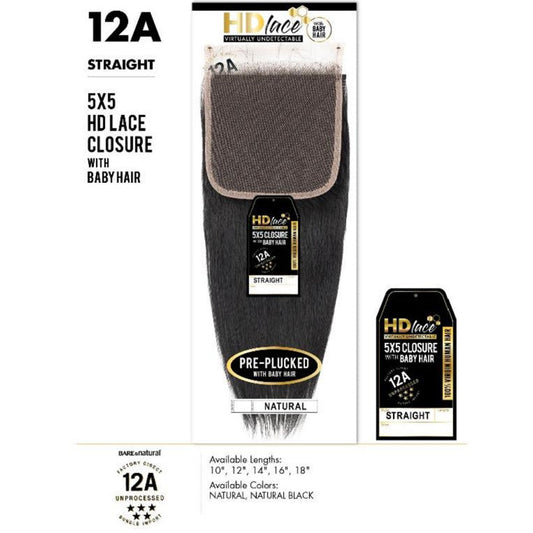 Sensationnel 12A 100% Virgin Human Hair 5X5 HD Lace Closure - STRAIGHT 10 Alexwigs