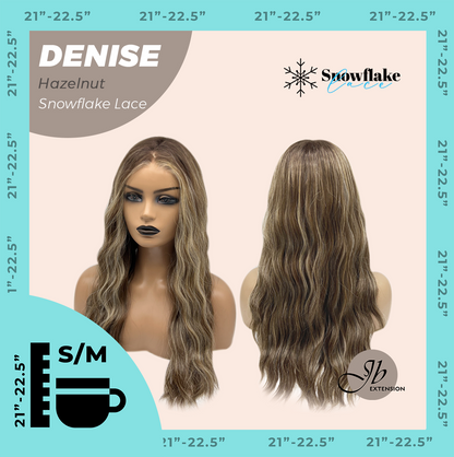 JBEXTENSION 24 Inches Hazelnut Wave Pre-Cut Snowflake Lace Frontlace Glueless Wig DENISE HAZELNUT【PERMATEASE】【BENDY EAR TABS】 Alexwigs