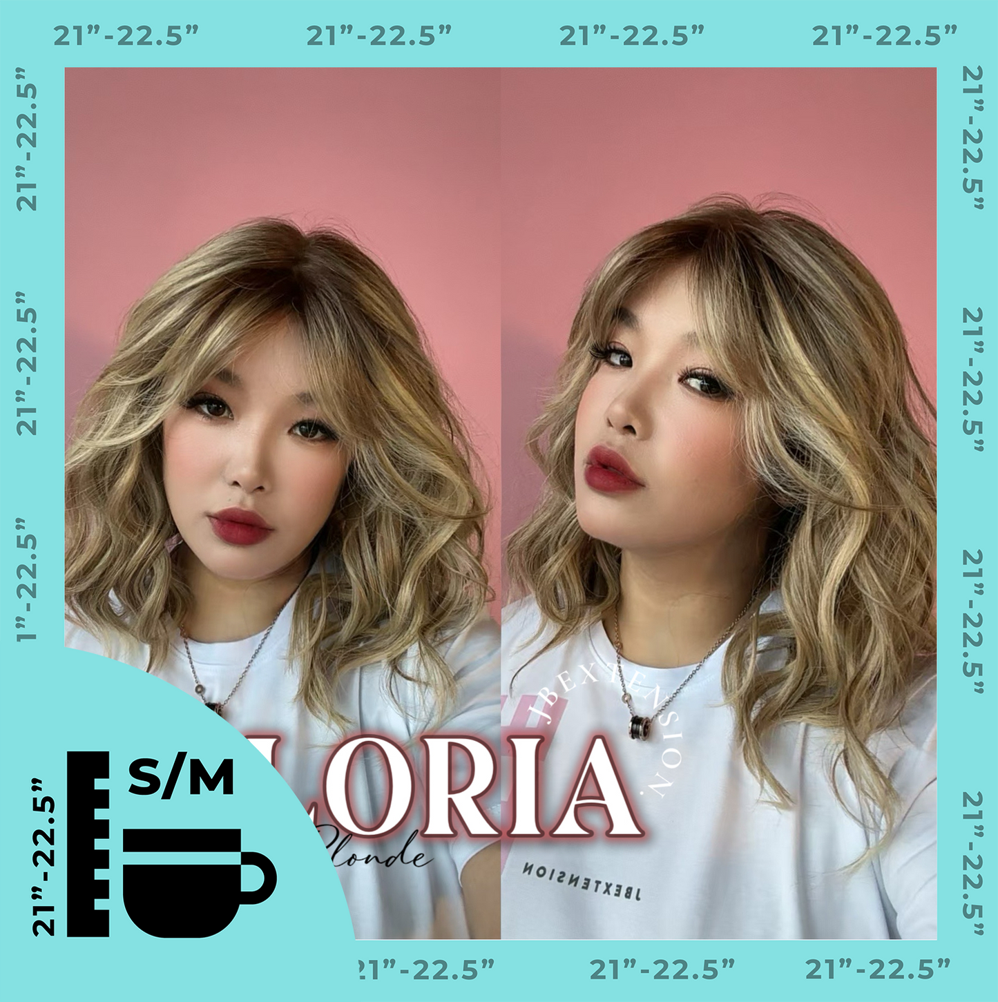 [PRE-ORDER] JBEXTENSION 14 Inches Curly Mix Blonde Wig with Bangs Pre-Cut T Part Snowflake Lace Frontlace Glueless Wig GLORIA MIX BLONDE Alexwigs